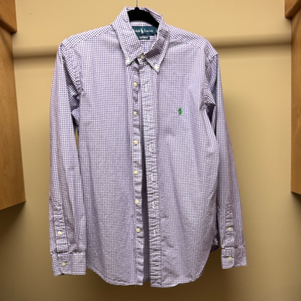 Ralph Lauren Men's Medium Purple Gingham Shirt